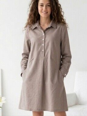 Inae Collection Cotton Blend Dress Minimalist Lagenlook